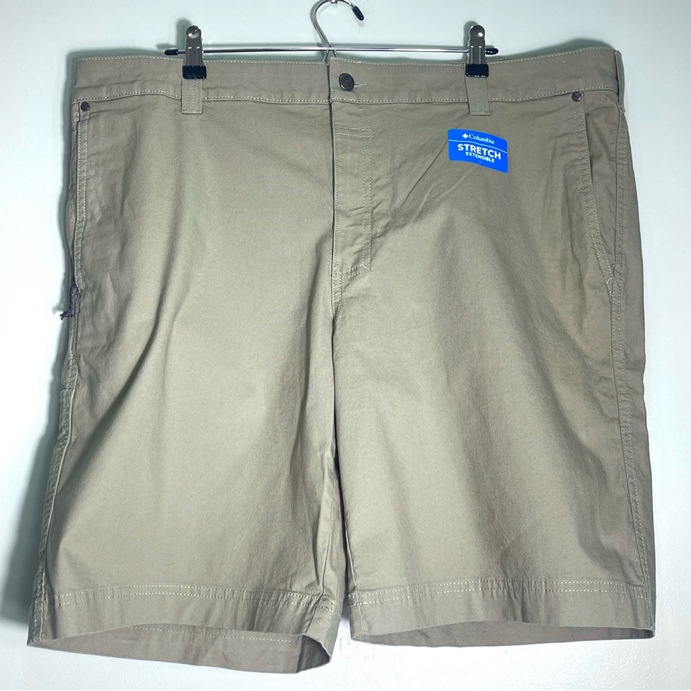 NWT COLUMBIA Men's Flex Roc Shorts Dark Khaki Green Stretch Size 42 Regular